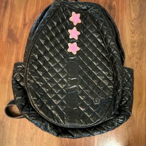 Oliver Thomas 24 + 7 black quilted tennis bag backpack with custom stars